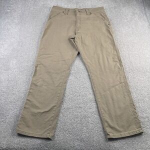 Wrangler Pants Mens 34x30 Brown Canvas Carpenter Hammer Loop Utility Workwear
